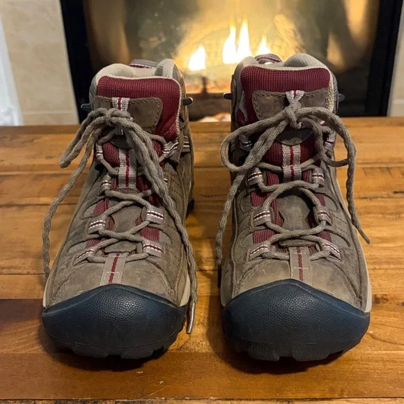 Keen Women’s Targhee II Waterproof Lace Up Brown Leather Hiking Boots Size 7.5 - Picture 1 of 9